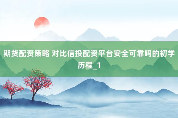 期货配资策略 对比信投配资平台安全可靠吗的初学历程_1