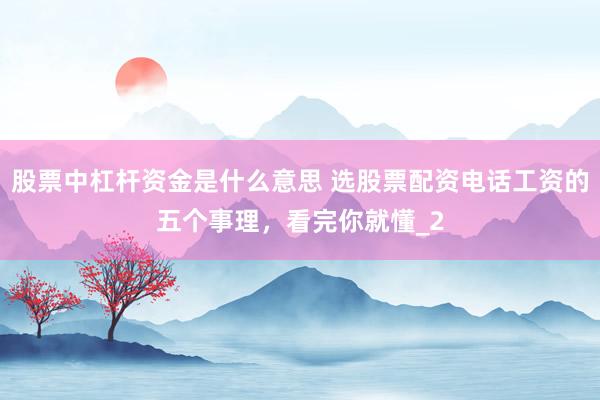 股票中杠杆资金是什么意思 选股票配资电话工资的五个事理,看完你就懂_2