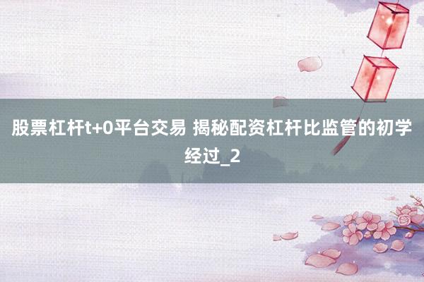 股票杠杆t+0平台交易 揭秘配资杠杆比监管的初学经过_2