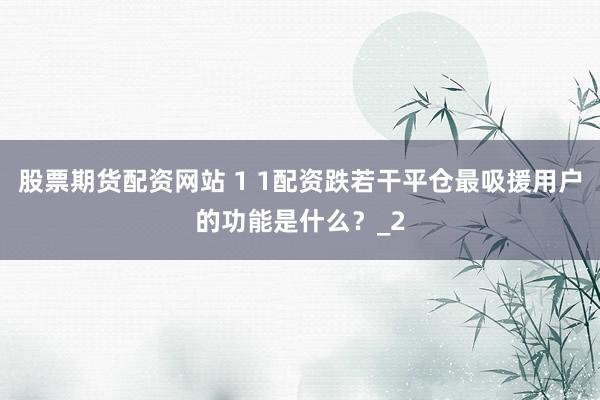 股票期货配资网站 1 1配资跌若干平仓最吸援用户的功能是什么？_2