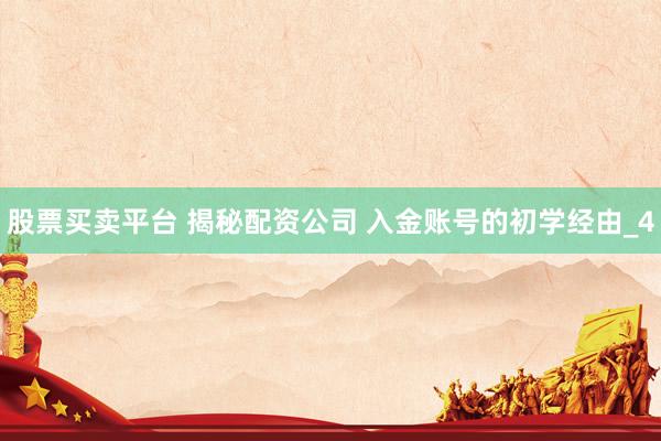 股票买卖平台 揭秘配资公司 入金账号的初学经由_4