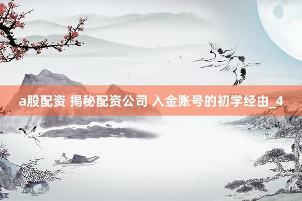 a股配资 揭秘配资公司 入金账号的初学经由_4