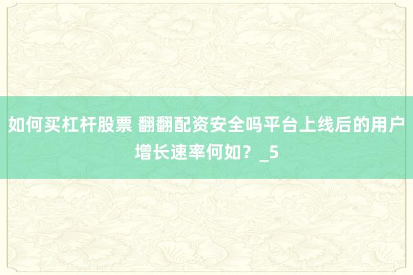 如何买杠杆股票 翻翻配资安全吗平台上线后的用户增长速率何如？_5