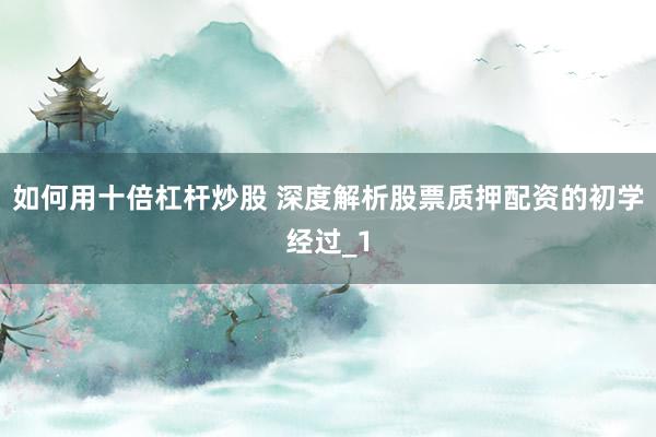 如何用十倍杠杆炒股 深度解析股票质押配资的初学经过_1
