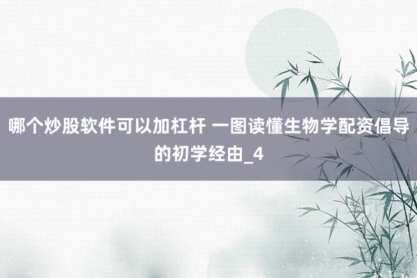 哪个炒股软件可以加杠杆 一图读懂生物学配资倡导的初学经由_4