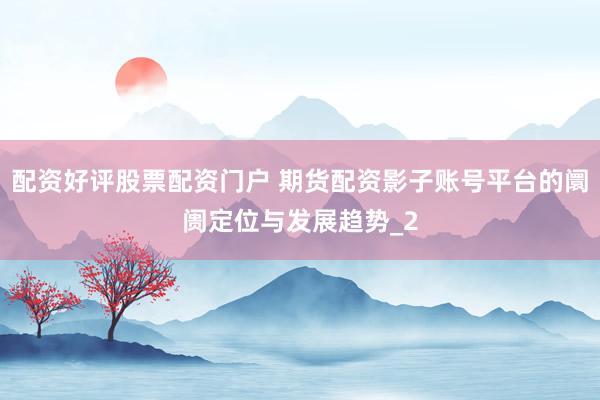 配资好评股票配资门户 期货配资影子账号平台的阛阓定位与发展趋势_2