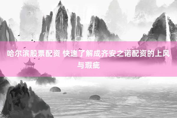 哈尔滨股票配资 快速了解成齐安之诺配资的上风与瑕疵