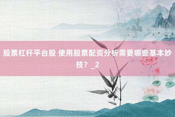 股票杠杆平台股 使用股票配资分析需要哪些基本妙技？_2