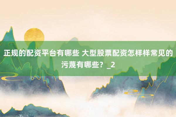 正规的配资平台有哪些 大型股票配资怎样样常见的污蔑有哪些？_2