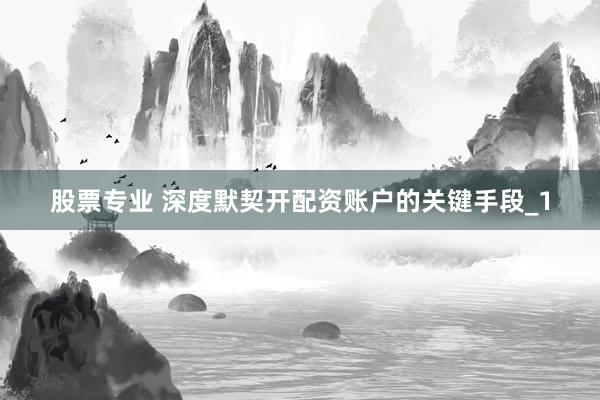 股票专业 深度默契开配资账户的关键手段_1