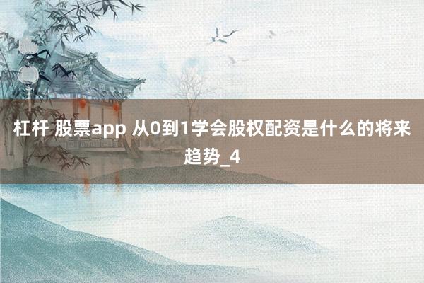 杠杆 股票app 从0到1学会股权配资是什么的将来趋势_4