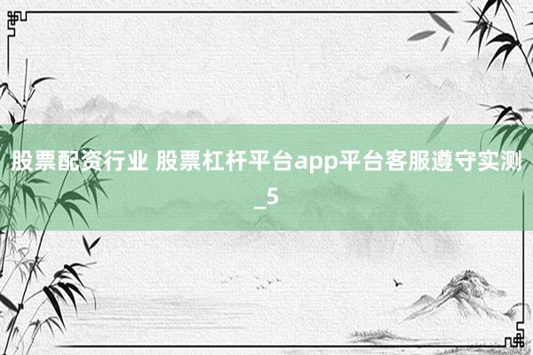 股票配资行业 股票杠杆平台app平台客服遵守实测_5